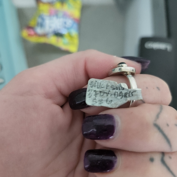 Ring set! NWT Onyx dainty ring set, size 6 onyx scalloped, Onyx simple 6.5 - Picture 12 of 16